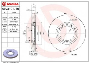 Тормозной диск 09.3191.10 BREMBO