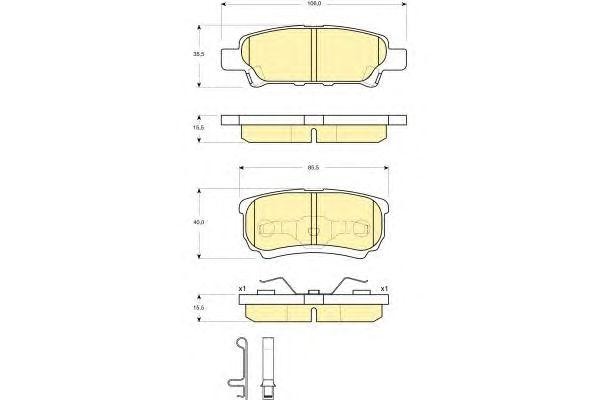 Комплект тормозных колодок, диско 6133419 GIRLING