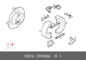 Комплект тормозных колодок 2992568 IVECO