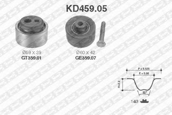 Комплект ремня ГРМ KD459.05 NTN SNR