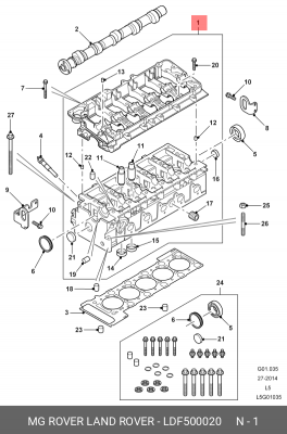Головка цилиндра LDF500020 LAND ROVER