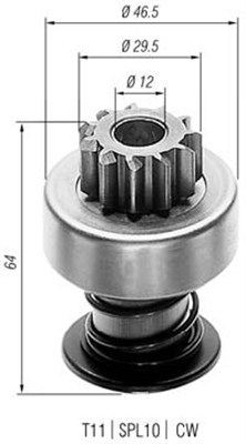 Ведущая шестерня, стартер 940113020025 MAGNETI MARELLI