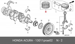 Кольца поршневые (комплект) 13011PRAE02 HONDA
