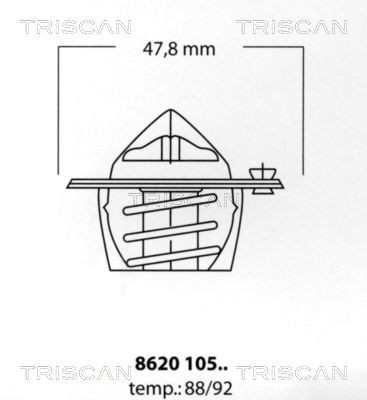Термостат, охлаждающая жидкость 8620 10588 TRISCAN