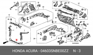 Балка крепления радиатора 04603SNBE00ZZ HONDA