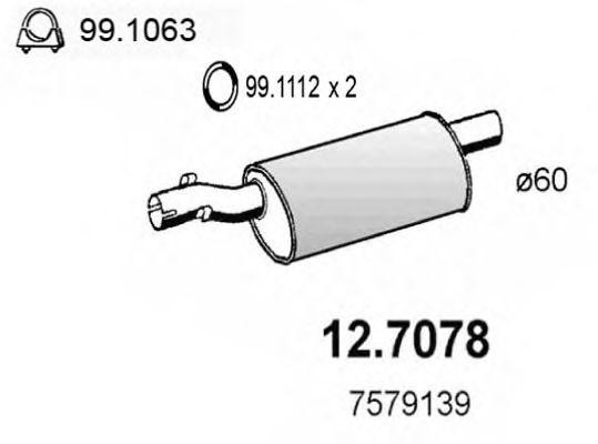 Глушитель выхлопных газов конечный 127078 ASSO