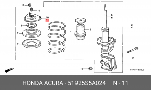 Опора амортизатора подвески 51925-S5A-024 HONDA