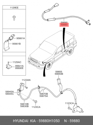 Датчик, частота вращения колеса 59880H1050 HYUNDAI KIA