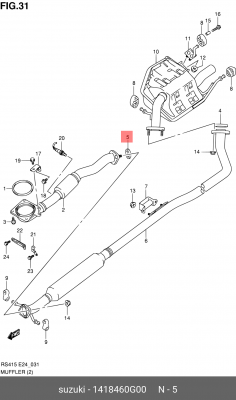 Уплотнительное кольцо, выпускной тр 14184-60G00 SUZUKI