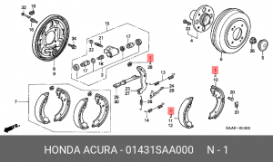 Комплект тормозных колодок 01431SAA000 HONDA
