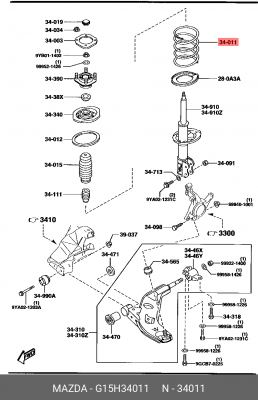 Пружина подвески G15H34011 MAZDA