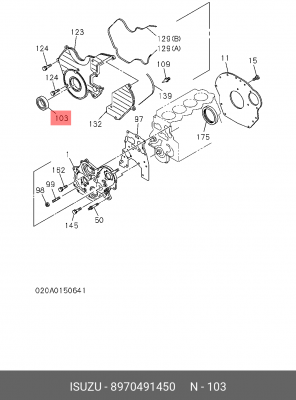 Уплотняющее кольцо, распределительный вал 8-97049-145-0 ISUZU