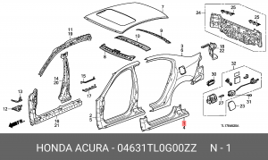 Панель порога 04631TL0G00ZZ HONDA
