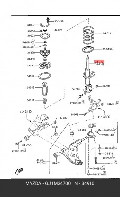 Амортизатор подвески GJ1M34700 MAZDA
