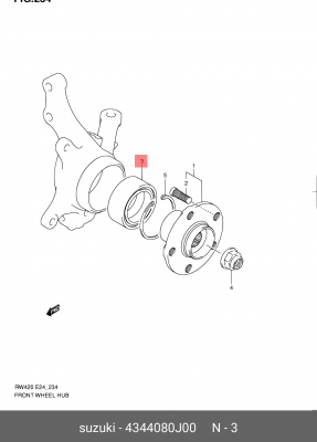 Комплект подшипника ступицы колеса 43440­80J00 SUZUKI