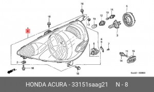 Фара головного света 33151SAAG21 HONDA