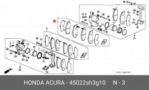 Комплект тормозных колодок, диско 45022SH3G10 HONDA
