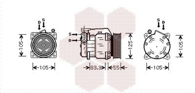 Компрессор, кондиционер 0100K090 VAN WEZEL
