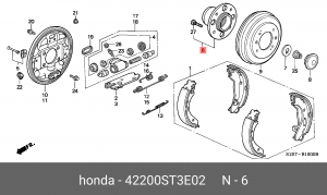 Комплект подшипника ступицы колеса 42200ST3E02 HONDA