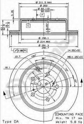 Тормозной диск 09.6915.10 BREMBO