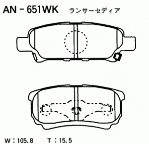 Колодки тормозные дисковые AN651WK AKEBONO