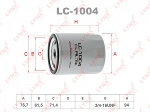 Фильтр масляный двигателя LC-1004 LYNXAUTO