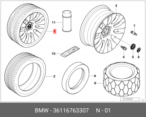 Колесо в сборе 36 11 6 763 307 BMW
