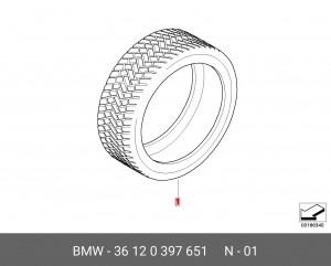 Шина 36 12 0 397 651 BMW