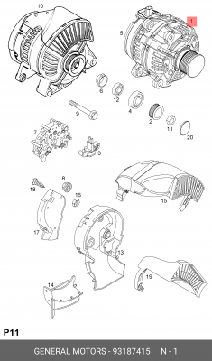 Генератор 93187415 GENERAL MOTORS