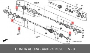 Пыльник ШРУСа (комплект) 44017-S0A-020 HONDA