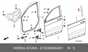 Деталь 67324SWAA01 HONDA