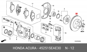 Тормозной диск 45251-SEA-E30 HONDA