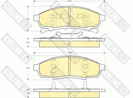 Комплект тормозных колодок, диско 6140149 GIRLING