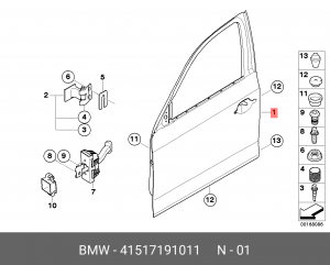Дверь передняя 41 51 7 191 011 BMW
