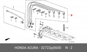 Ккомплект проводов зажигания 32722PJ5600 HONDA