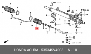 Комплект пылника, рулевое управление 53534-SV4-003 HONDA