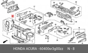 Облицовка передка 60400SR3G00ZZ HONDA