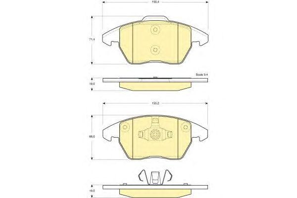 Комплект тормозных колодок, диско 6116052 GIRLING