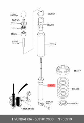 Амортизатор подвески 553101C000 MOBIS