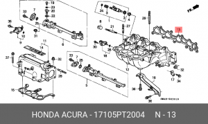 Прокладка, впускной коллектор 17105PT2004 HONDA