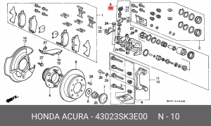 Ремкомплект, тормозной суппорт 43023SK3E00 HONDA