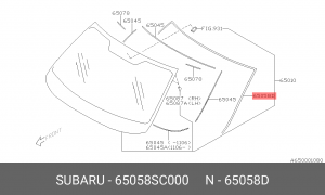 Уплотнитель стекла ветрового 65058SC000 SUBARU