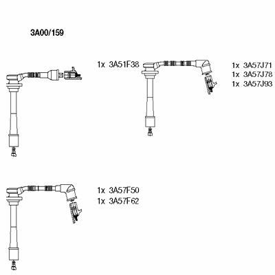 Ккомплект проводов зажигания 3A00/159 BREMI