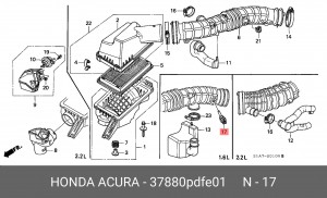 Датчик, температура впускаемого воздуха 37880PDFE01 HONDA