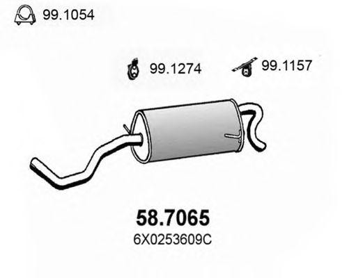 Глушитель выхлопных газов конечный 587065 ASSO