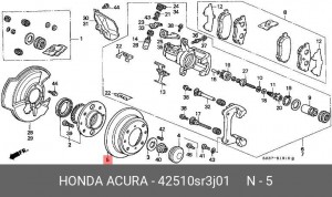 Тормозной диск 42510SR3J01 HONDA