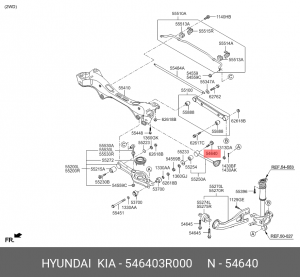 Болт регулировочный схода - развала 546403R000 HYUNDAI KIA