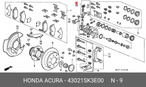 Тормозной суппорт 43021SK3E00 HONDA