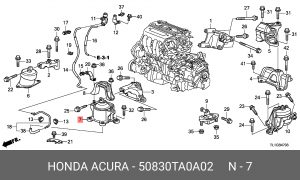 Подушка двигателя 50830TA0A02 HONDA