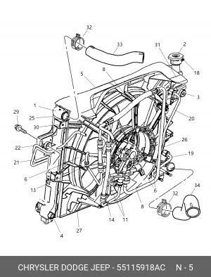 Конденсатор, кондиционер 55115918AC CHRYSLER